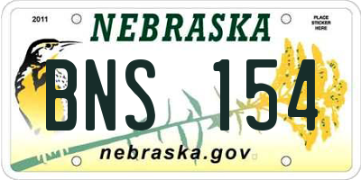 NE license plate BNS154