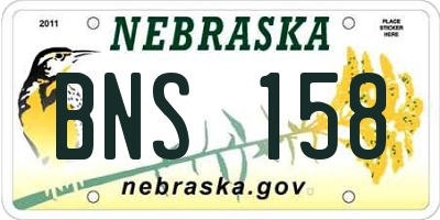 NE license plate BNS158