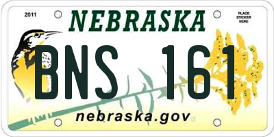 NE license plate BNS161