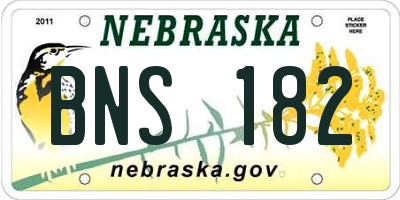 NE license plate BNS182