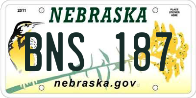 NE license plate BNS187