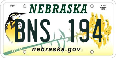 NE license plate BNS194
