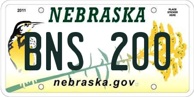 NE license plate BNS200