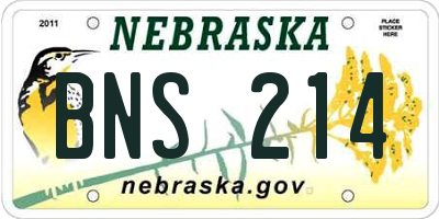 NE license plate BNS214