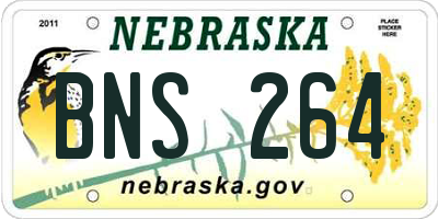 NE license plate BNS264