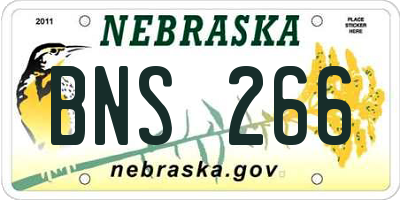 NE license plate BNS266