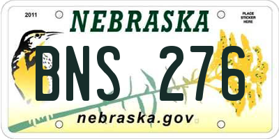 NE license plate BNS276