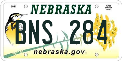 NE license plate BNS284