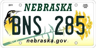 NE license plate BNS285