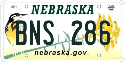 NE license plate BNS286