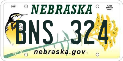 NE license plate BNS324