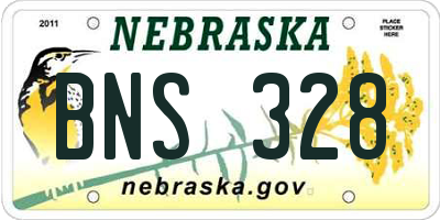 NE license plate BNS328