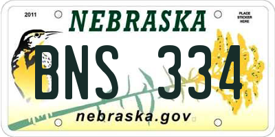 NE license plate BNS334