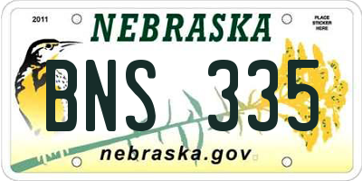 NE license plate BNS335