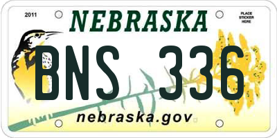NE license plate BNS336