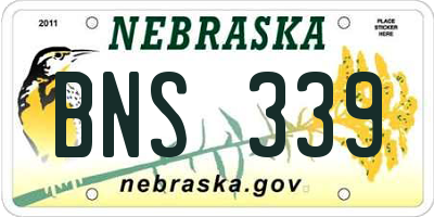 NE license plate BNS339