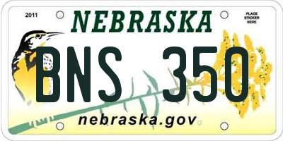 NE license plate BNS350