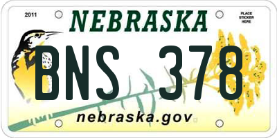 NE license plate BNS378