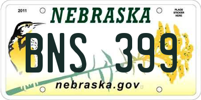NE license plate BNS399
