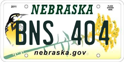 NE license plate BNS404