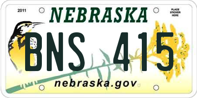 NE license plate BNS415