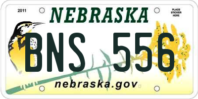 NE license plate BNS556