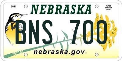 NE license plate BNS700