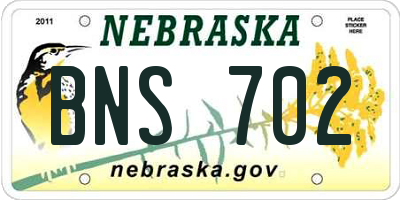NE license plate BNS702