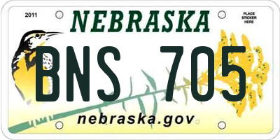 NE license plate BNS705