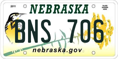 NE license plate BNS706