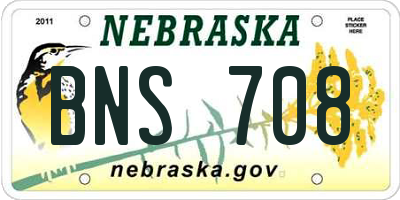 NE license plate BNS708
