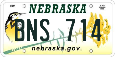 NE license plate BNS714