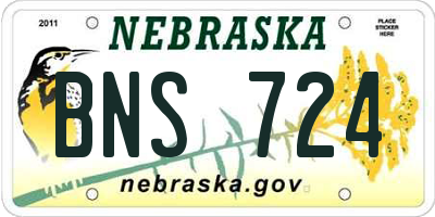 NE license plate BNS724