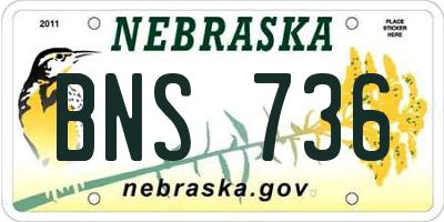 NE license plate BNS736