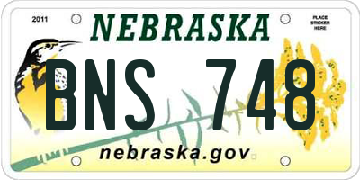 NE license plate BNS748
