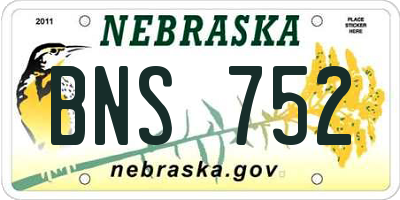 NE license plate BNS752