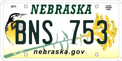 NE license plate BNS753