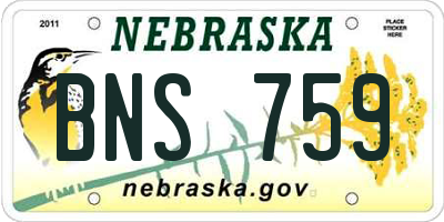 NE license plate BNS759