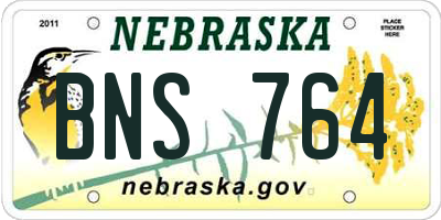 NE license plate BNS764
