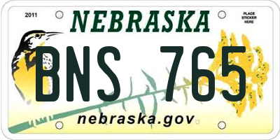 NE license plate BNS765