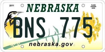 NE license plate BNS775