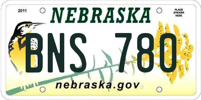 NE license plate BNS780