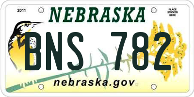 NE license plate BNS782