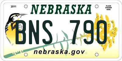 NE license plate BNS790
