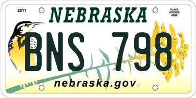 NE license plate BNS798