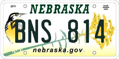 NE license plate BNS814