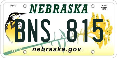 NE license plate BNS815