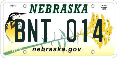 NE license plate BNT014