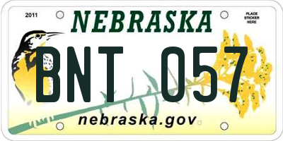 NE license plate BNT057