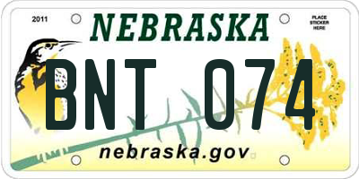 NE license plate BNT074